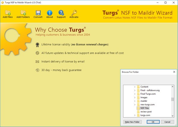 Turgs NSF to Maildir Wizard(NSF转Maildir转换工具)