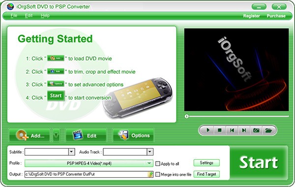 iOrgSoft DVD to PSP Converter(视频转换工具)