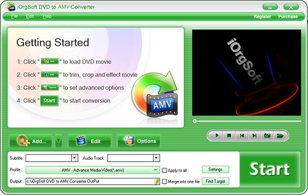 iOrgSoft DVD to AMV Converter(DVD视频翻录软件)