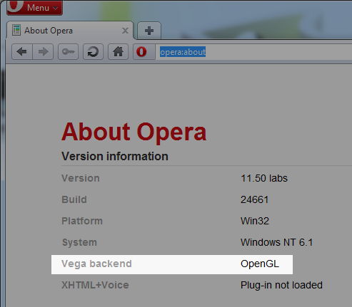 Opera 11.50测试版：支持WebGL和硬件加速