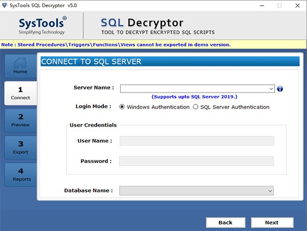 SysTools SQL Decryptor(SQL数据库解密工具)