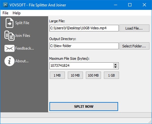 VovSoft File Splitter and Joiner(文件拆分合并)