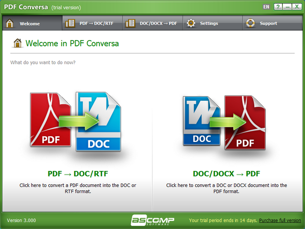 PDF Conversa汉化破解版-ASCOMP PDF Conversa(PDF转换工具)下载 v3.001中文版