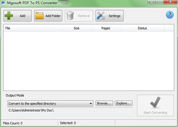 Mgosoft PDF To PS Converter(PDF文件转换工具)
