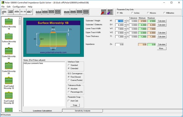 Polar Si8000阻抗设计软件
