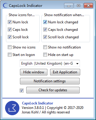 CapsLock Indicator(键盘指示灯提示软件)